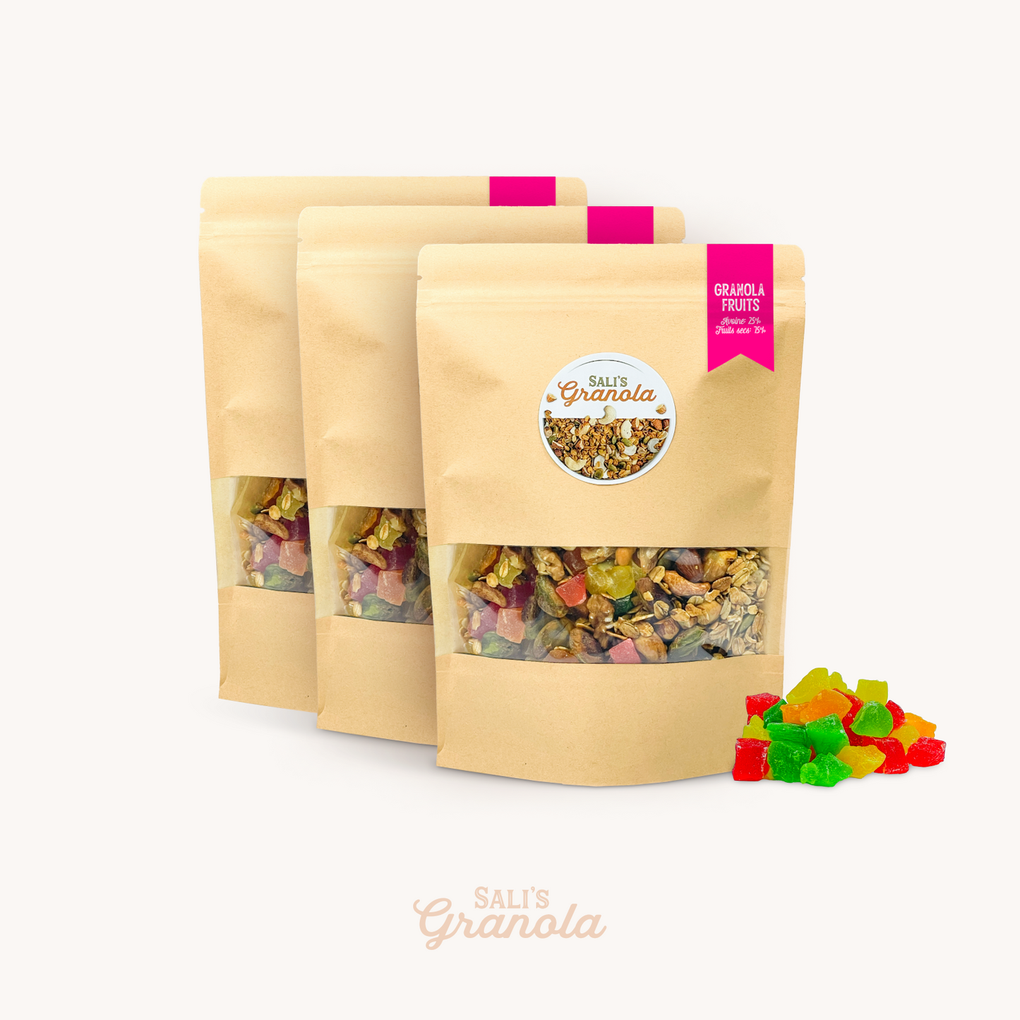 Granola fruits confits 75% fruits sec