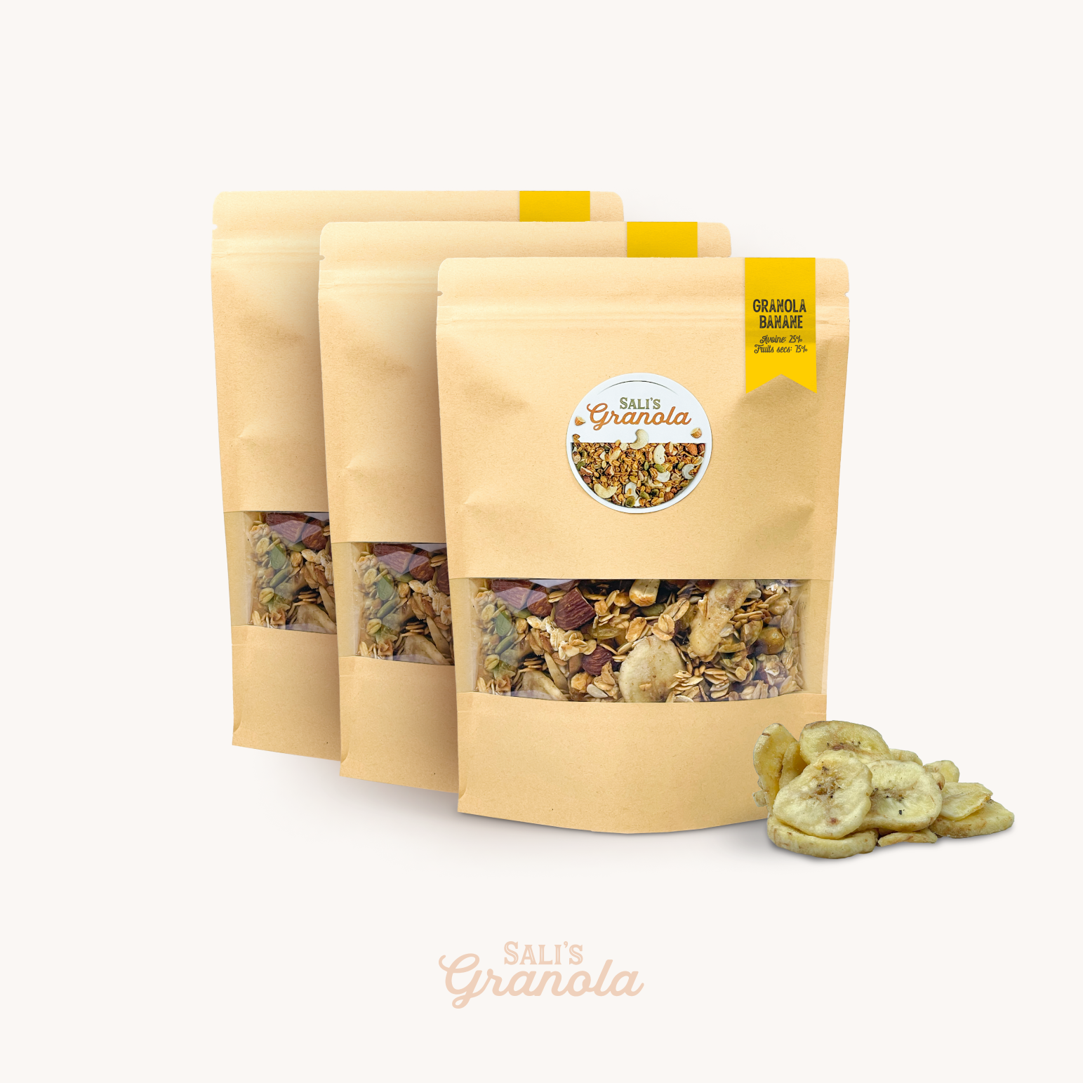 جرانولا موز 75% فواكه مجففة