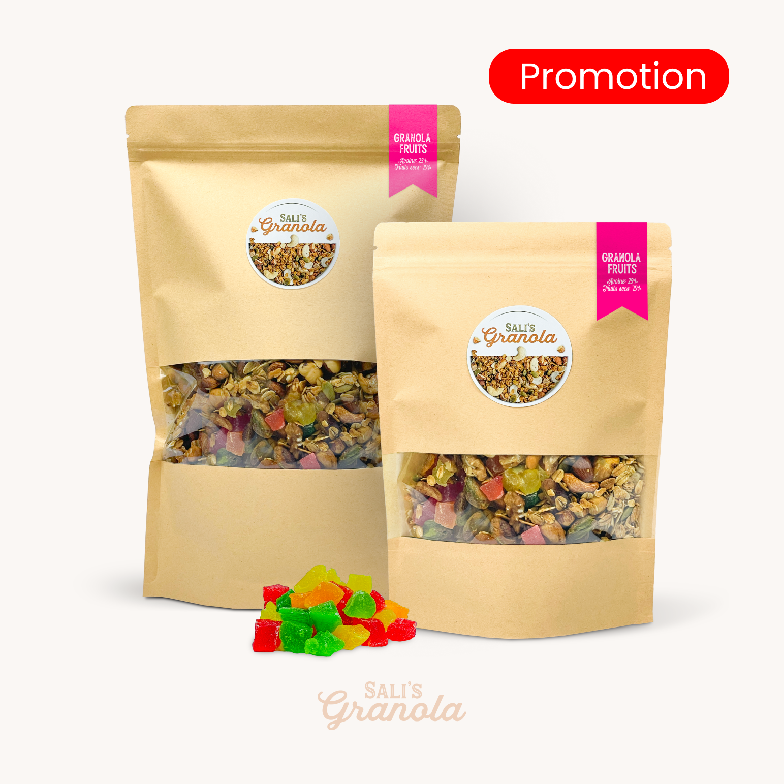 Maxi Pack Granola 75% fruits secs : 1 kg acheté = 250 g OFFERT 🎁