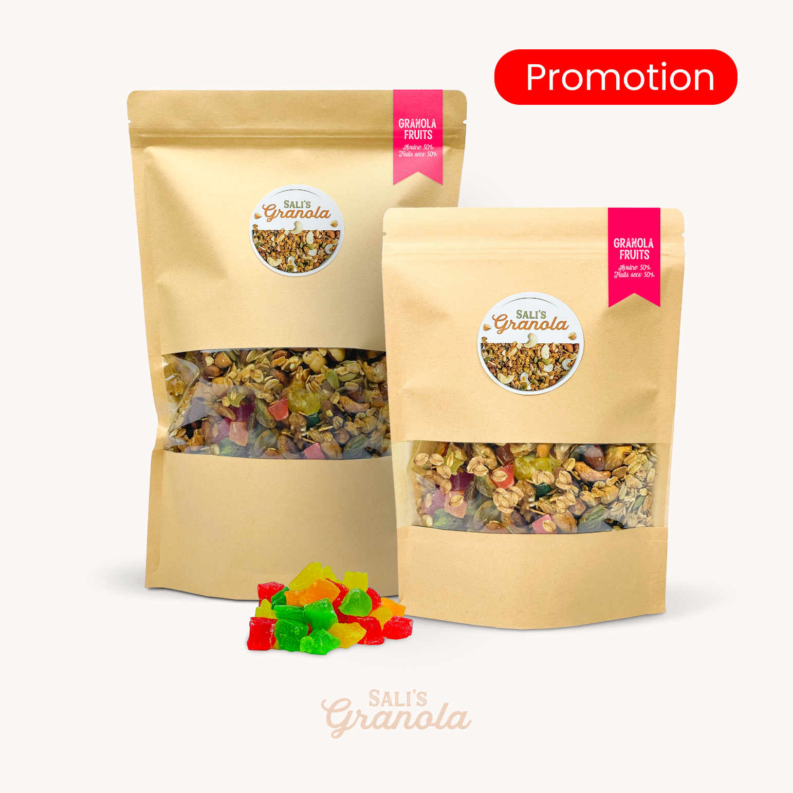 Maxi Pack Granola 50% fruits secs : 1 kg acheté = 250 g OFFERT 🎁
